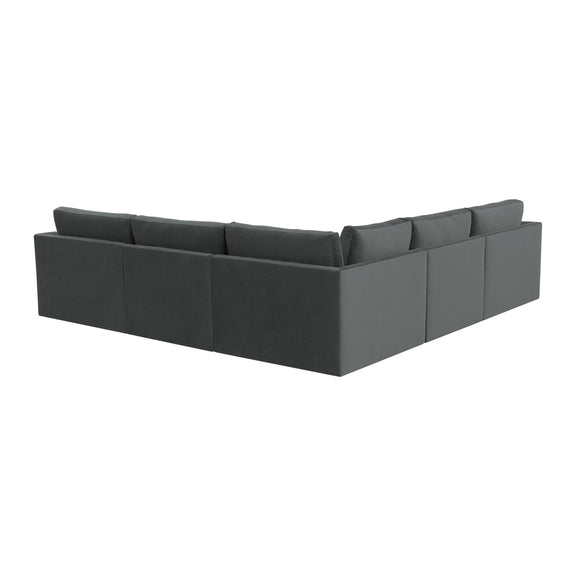 Willow 5 Piece Performance Velvet Modular L Sectional - Image 10