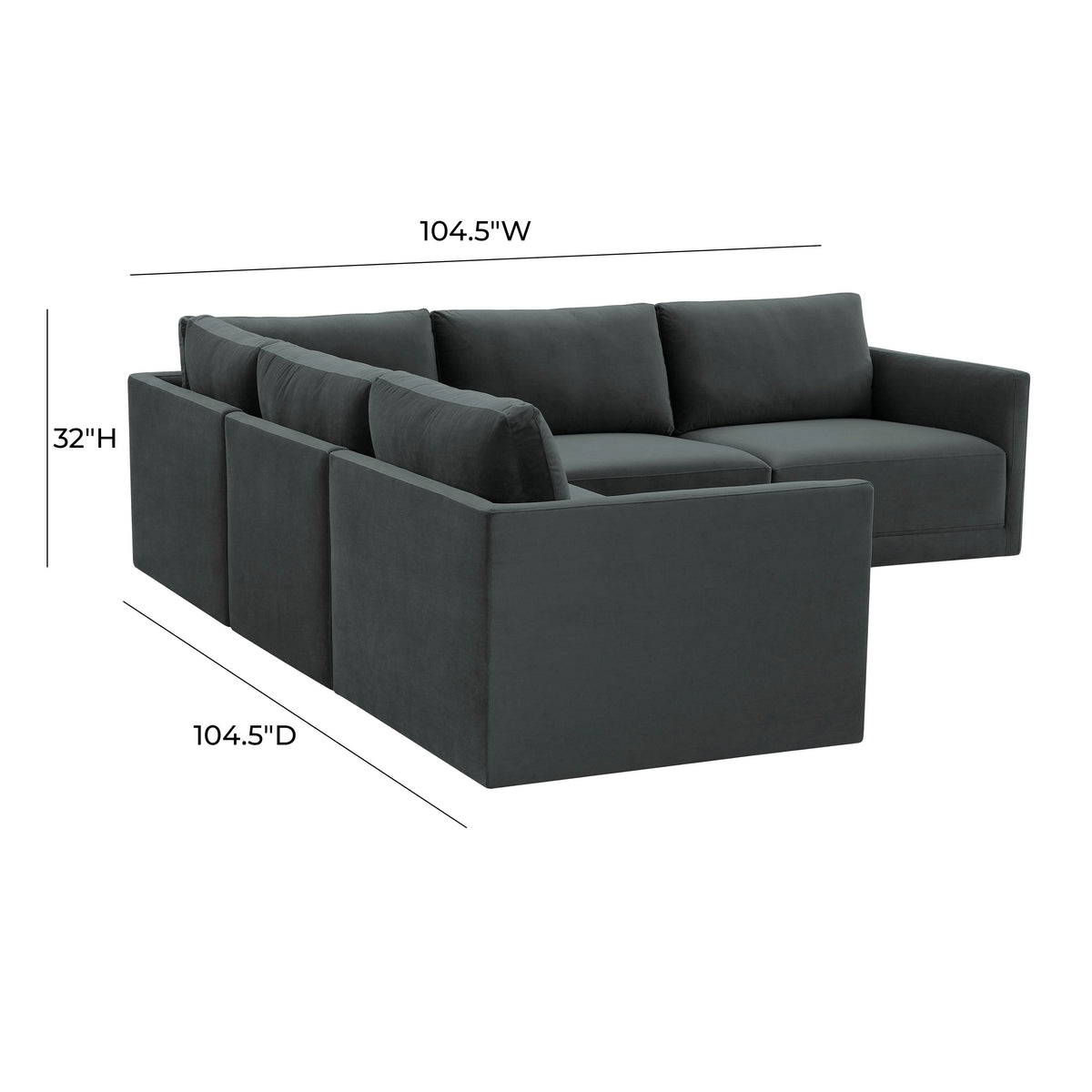 Willow 5 Piece Performance Velvet Modular L Sectional - Image 12
