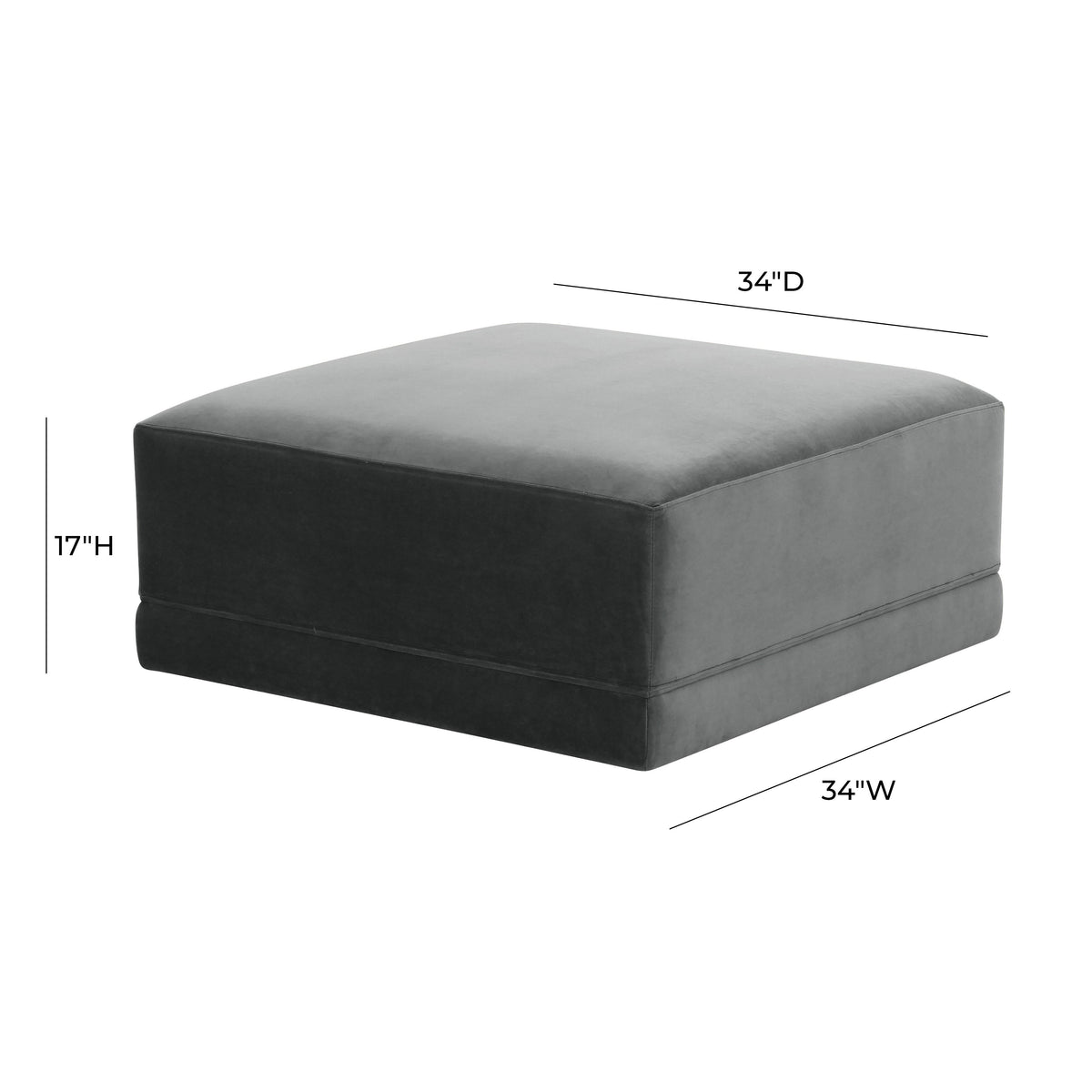 Willow Performance Velvet Modular Ottoman - Image 8