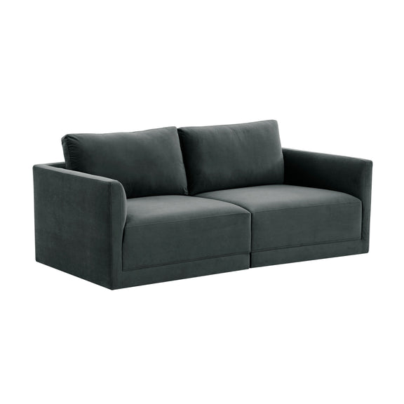 Willow 74" Performance Velvet Modular Loveseat - Image 7