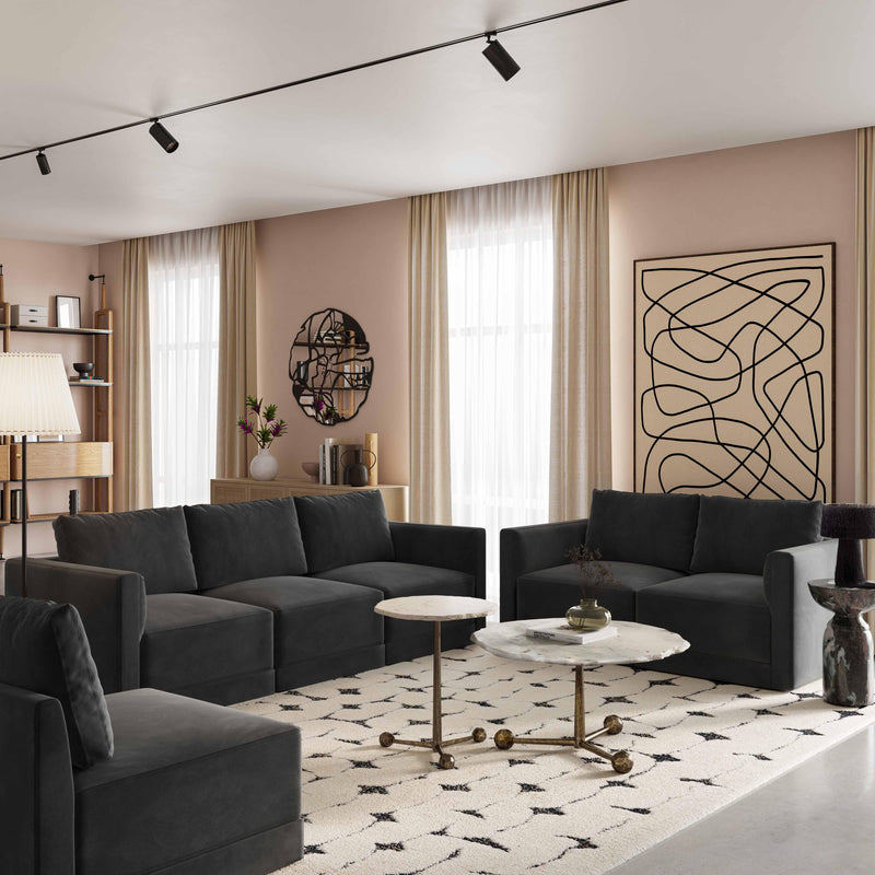 Willow 74" Performance Velvet Modular Loveseat - Image 8