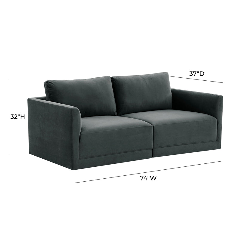 Willow 74" Performance Velvet Modular Loveseat - Image 12