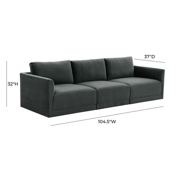 Willow 105" Performance Velvet Modular Sofa - Image 12