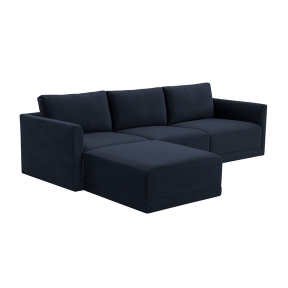 Willow 4 Piece Performance Velvet Modular Sectional - Image 13