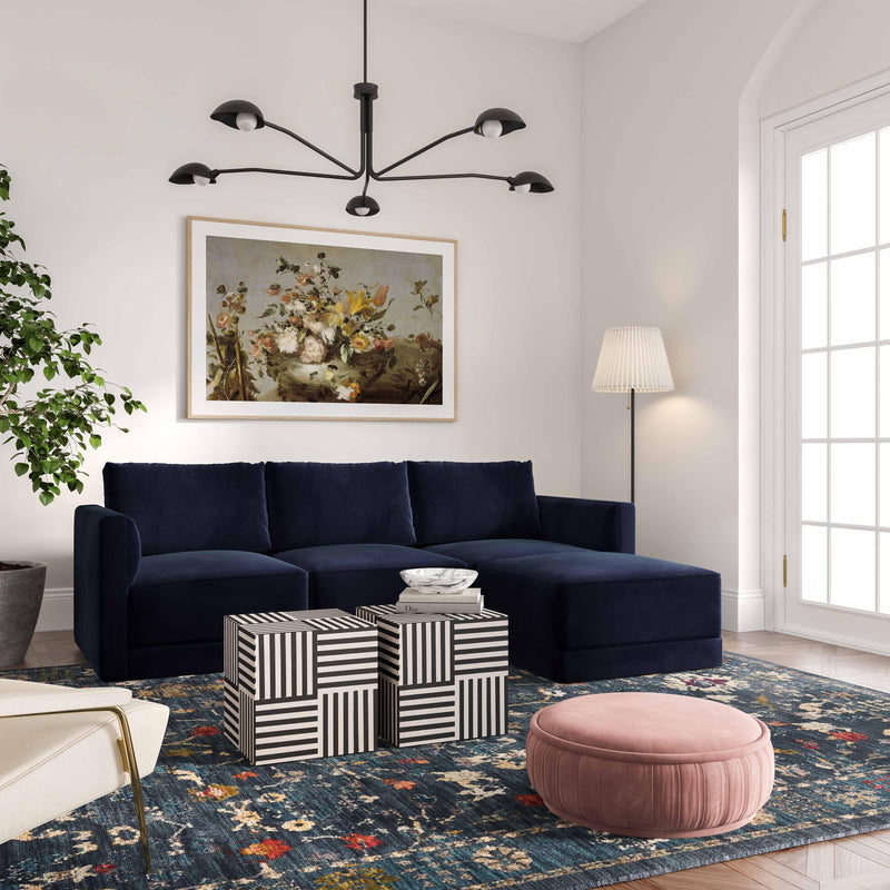 Willow 4 Piece Performance Velvet Modular Sectional - Image 14