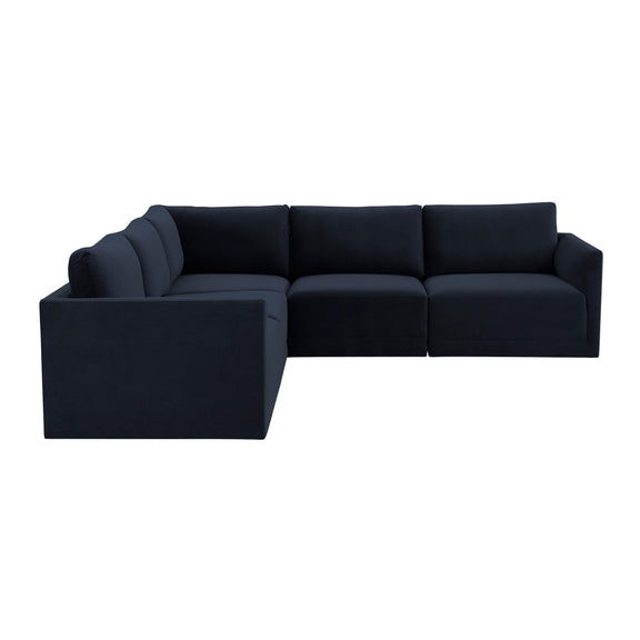 Willow 5 Piece Performance Velvet Modular L Sectional - Image 13