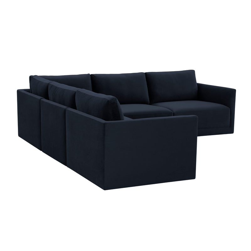 Willow 5 Piece Performance Velvet Modular L Sectional - Image 15