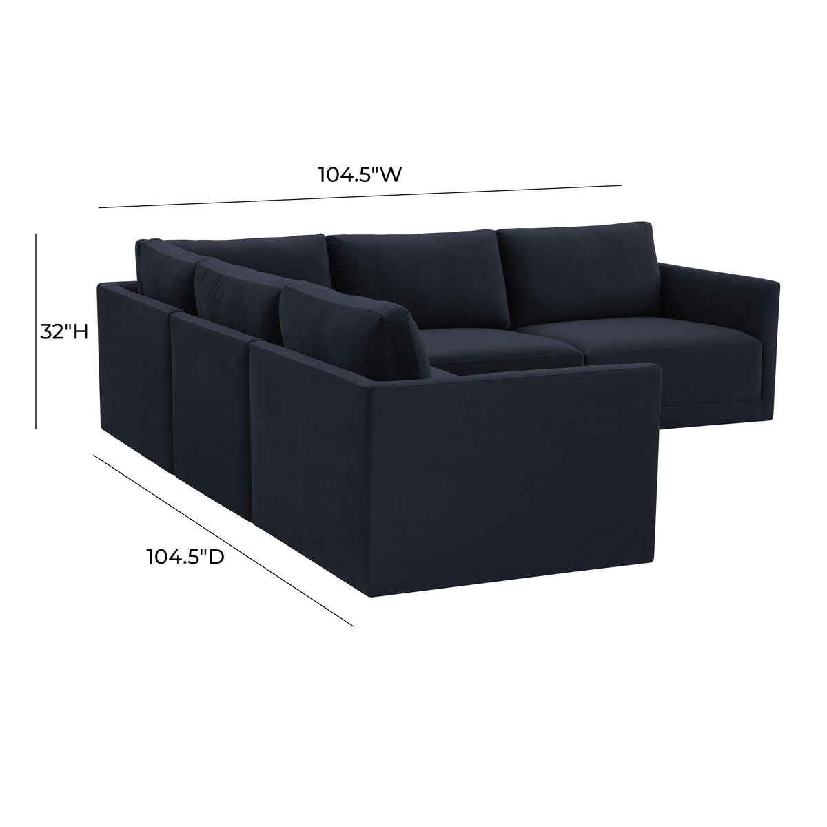 Willow 5 Piece Performance Velvet Modular L Sectional - Image 18