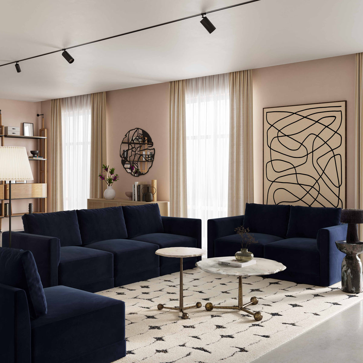Willow 105" Performance Velvet Modular Sofa - Image 18