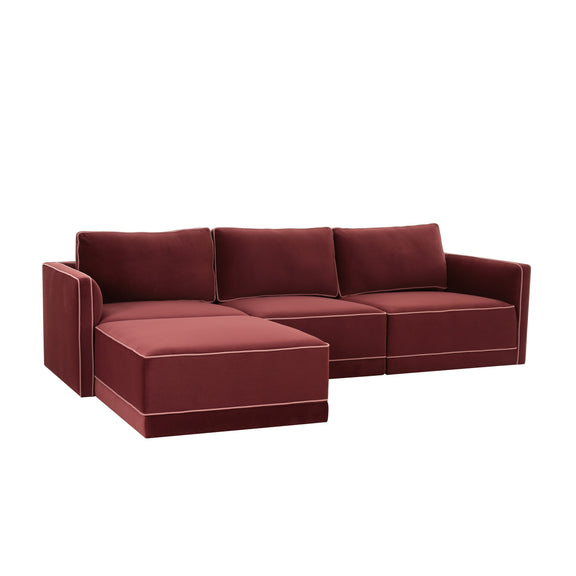 Willow 4 Piece Performance Velvet Modular Sectional - Image 19