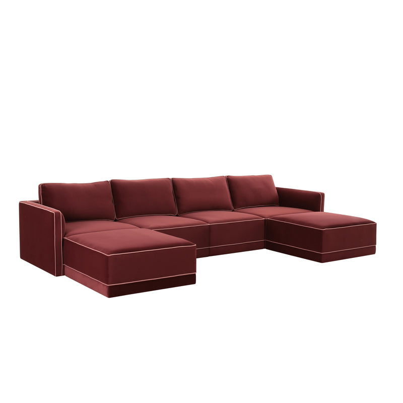 Willow 6 Piece Performance Velvet Modular U Sectional