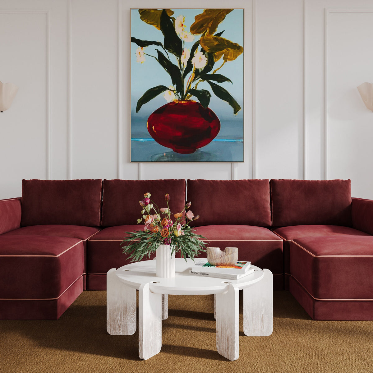 Willow 6 Piece Performance Velvet Modular U Sectional - Image 2