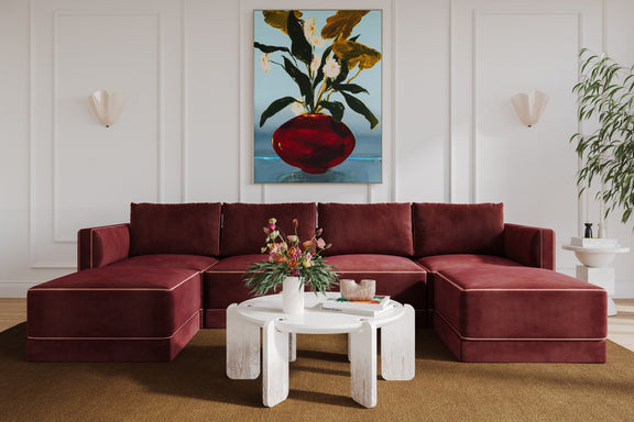 Willow 6 Piece Performance Velvet Modular U Sectional - Image 2