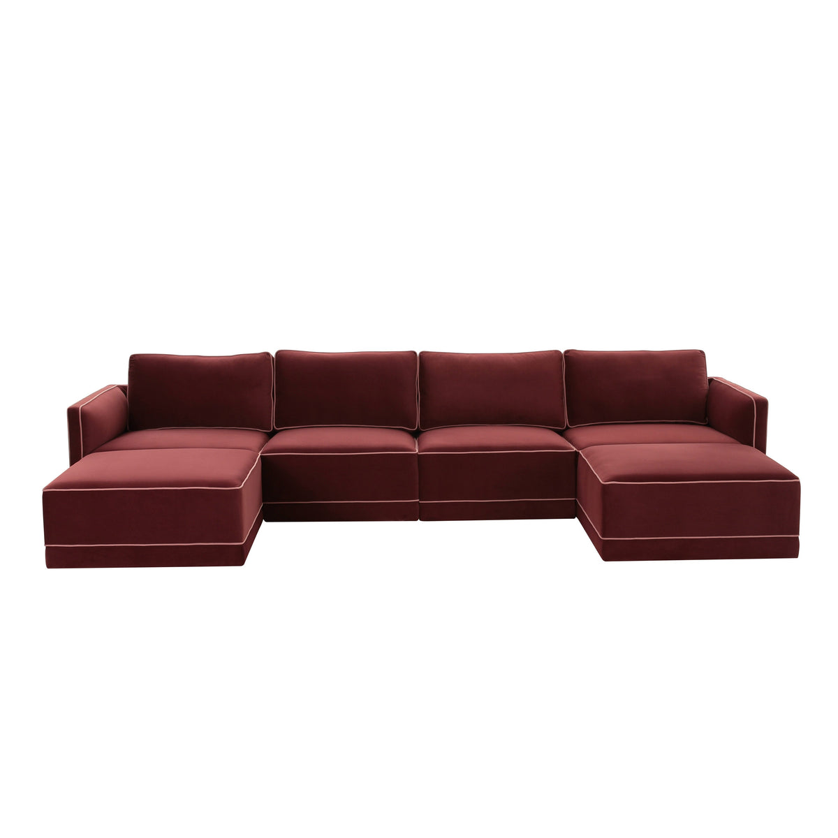 Willow 6 Piece Performance Velvet Modular U Sectional - Image 3
