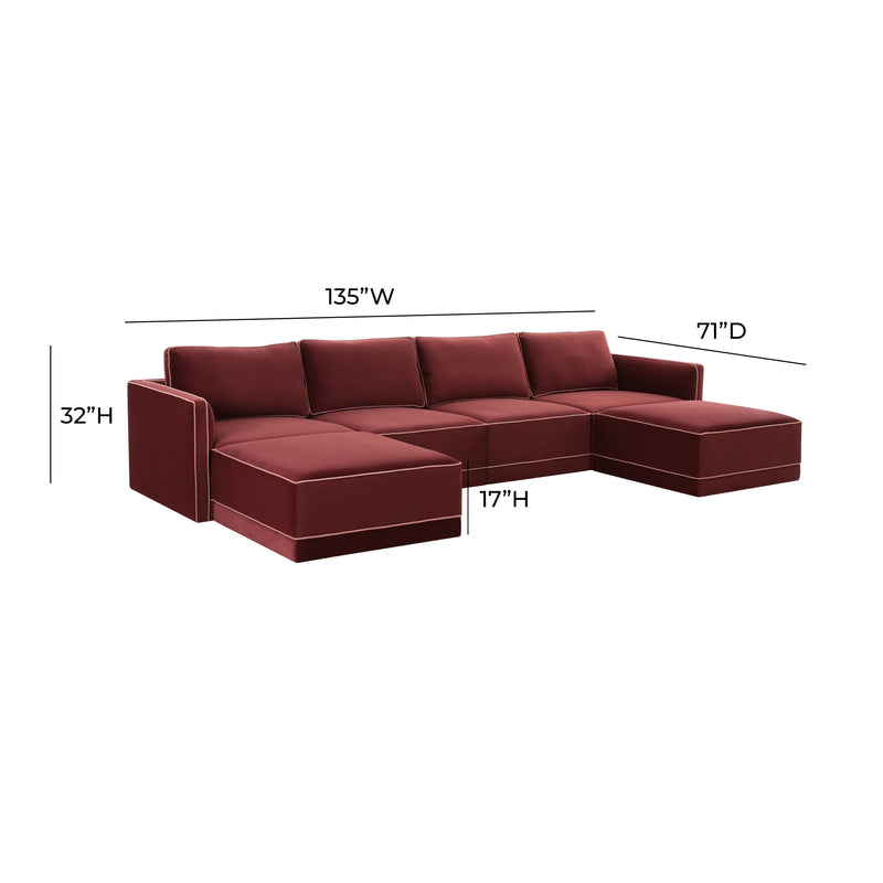 Willow 6 Piece Performance Velvet Modular U Sectional - Image 6