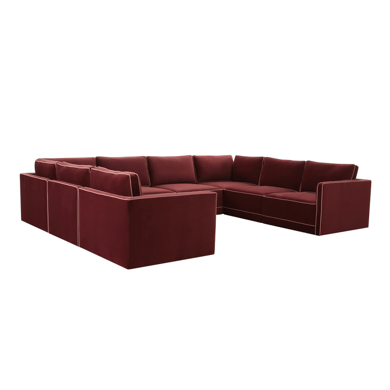 Willow 8 Piece Performance Velvet Modular Large U Sectional