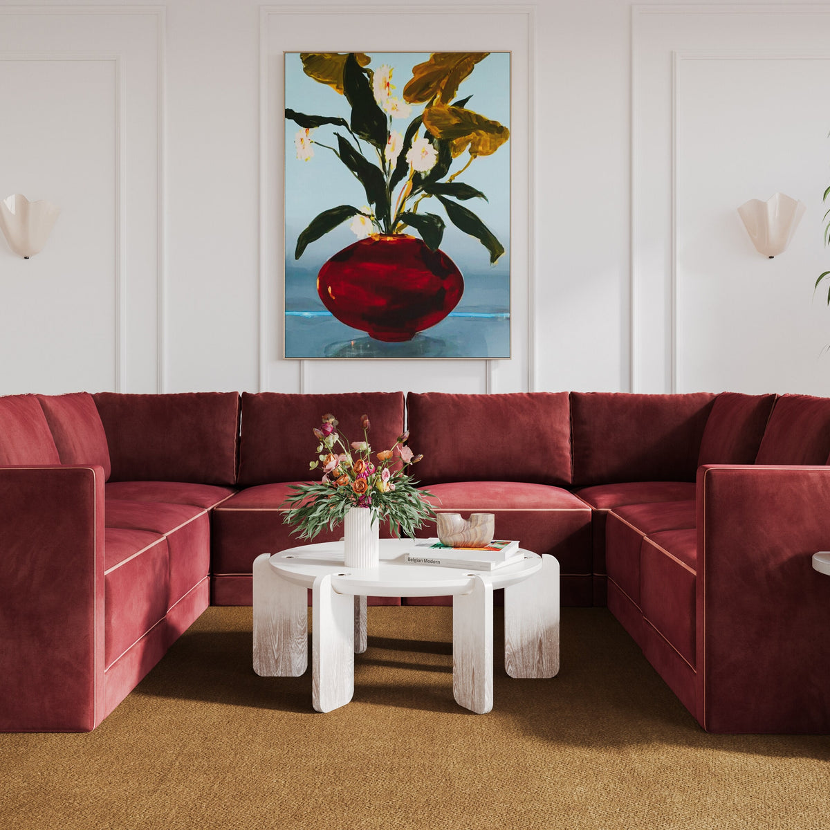 Willow 8 Piece Performance Velvet Modular Large U Sectional - Image 2