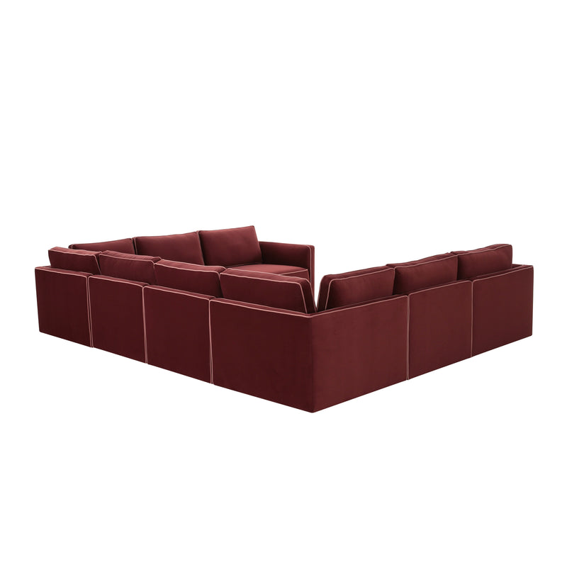 Willow 8 Piece Performance Velvet Modular Large U Sectional - Image 3