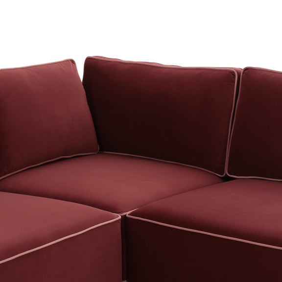 Willow 8 Piece Performance Velvet Modular Large U Sectional - Image 4