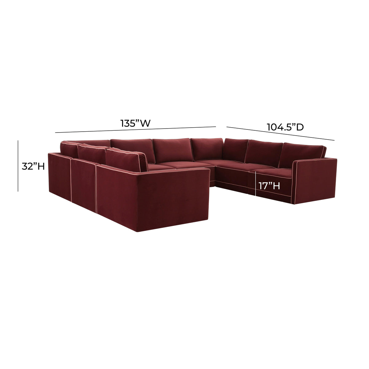Willow 8 Piece Performance Velvet Modular Large U Sectional - Image 5
