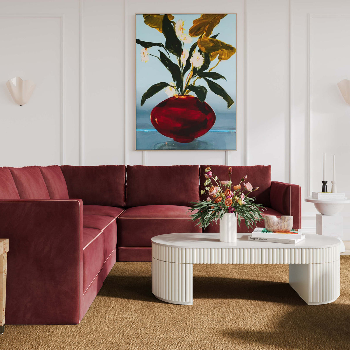 Willow 5 Piece Performance Velvet Modular L Sectional - Image 20