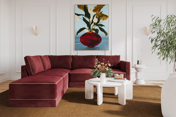 Willow 5 Piece Performance Velvet Modular Left Facing Sectional - Image 2