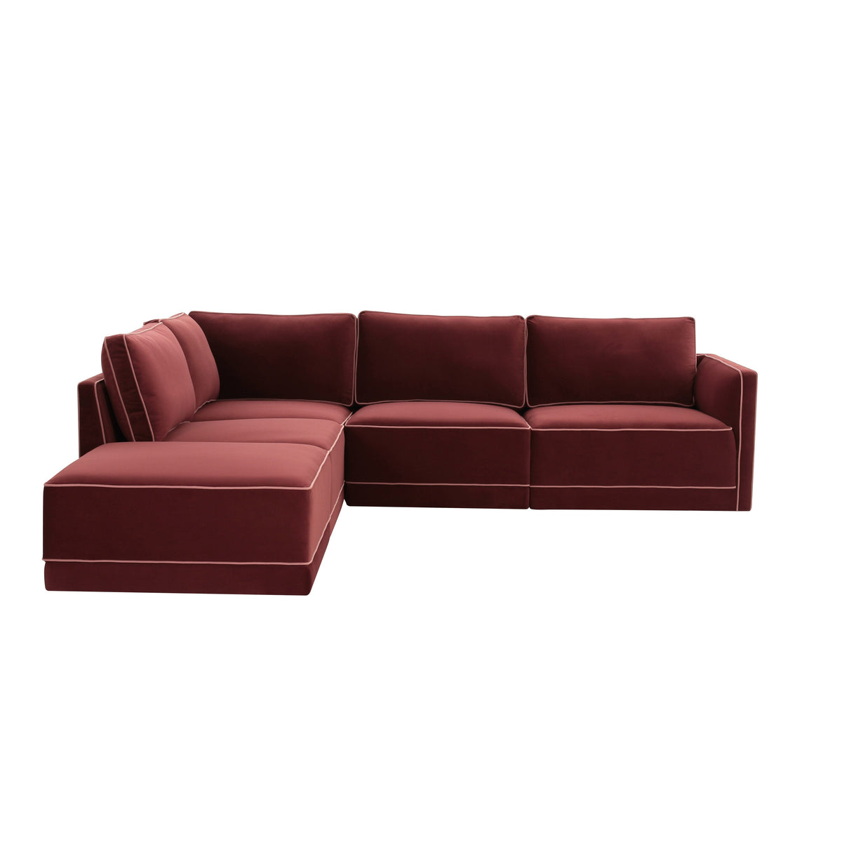 Willow 5 Piece Performance Velvet Modular Left Facing Sectional - Image 3
