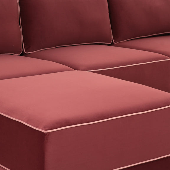 Willow 5 Piece Performance Velvet Modular Left Facing Sectional - Image 5