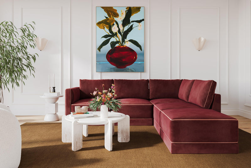 Willow 5 Piece Performance Velvet Modular Right Facing Sectional - Image 2