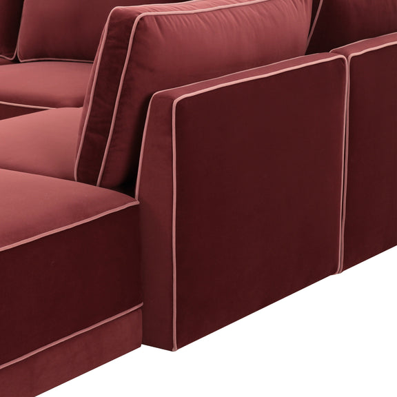 Willow 5 Piece Performance Velvet Modular Right Facing Sectional - Image 4