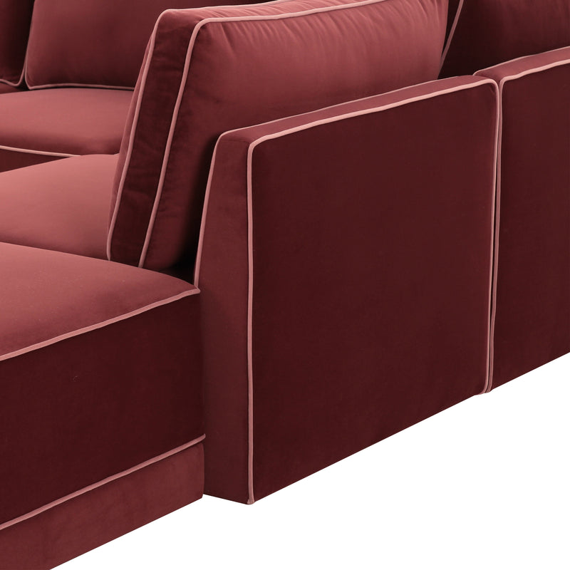 Willow 5 Piece Performance Velvet Modular Right Facing Sectional - Image 4