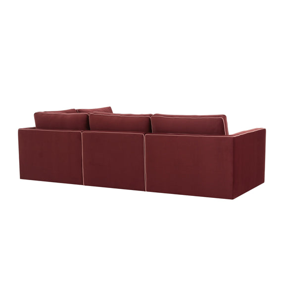 Willow 5 Piece Performance Velvet Modular Right Facing Sectional - Image 5