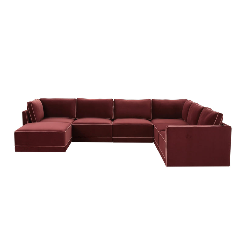 Willow 7 Piece Performance Velvet Modular Large Chaise Sectional