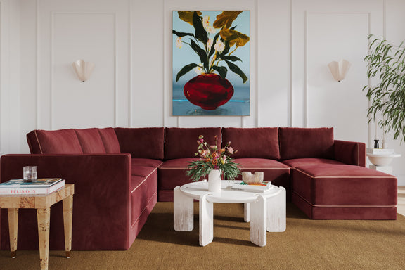 Willow 7 Piece Performance Velvet Modular Large Chaise Sectional - Image 2