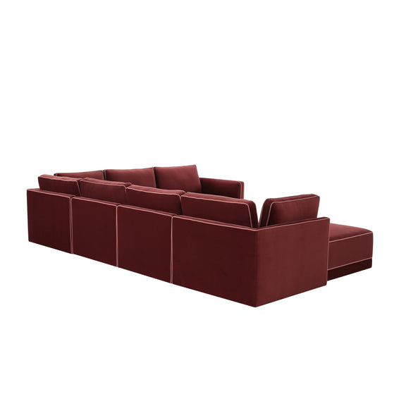 Willow 7 Piece Performance Velvet Modular Large Chaise Sectional - Image 5