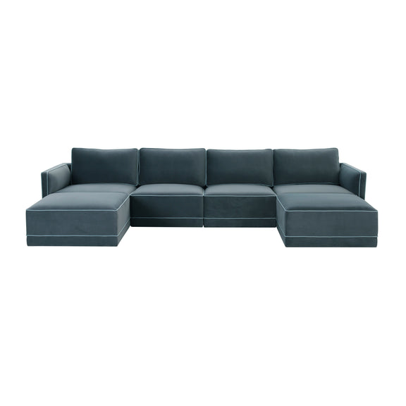 Willow 6 Piece Performance Velvet Modular U Sectional - Image 7