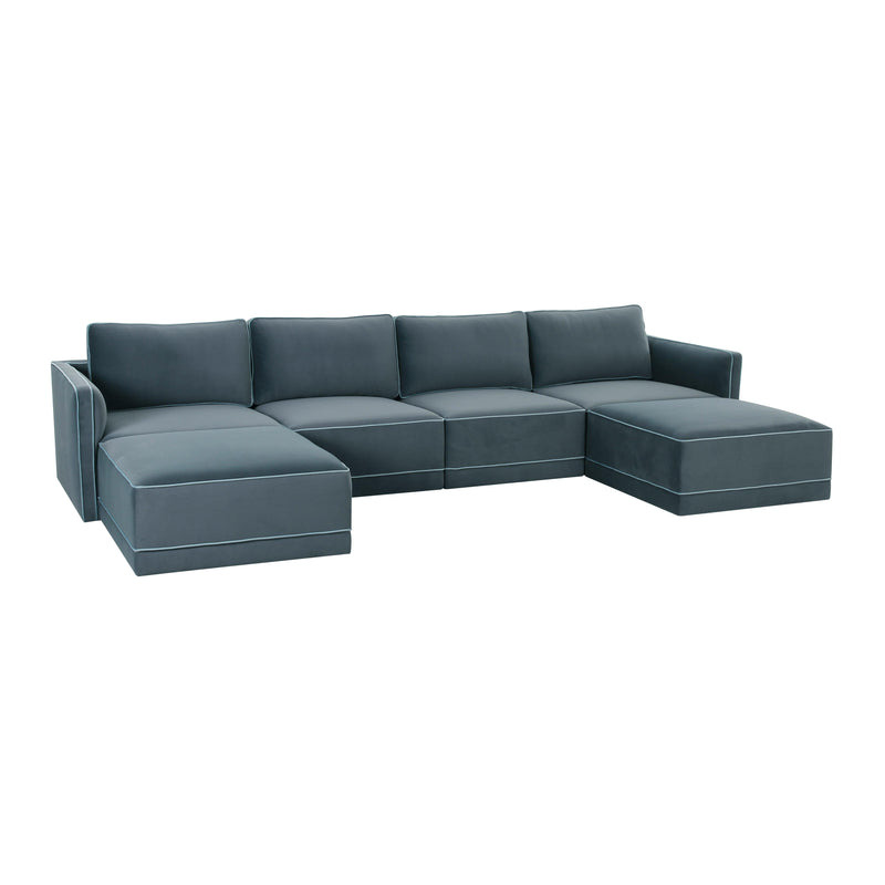 Willow 6 Piece Performance Velvet Modular U Sectional - Image 9