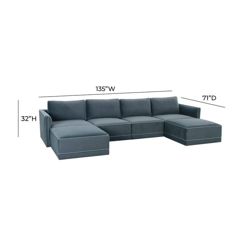 Willow 6 Piece Performance Velvet Modular U Sectional - Image 12
