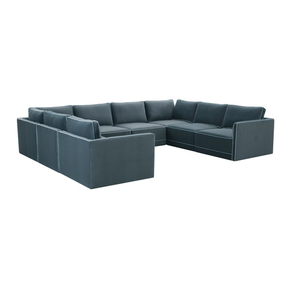 Willow 8 Piece Performance Velvet Modular Large U Sectional - Image 6
