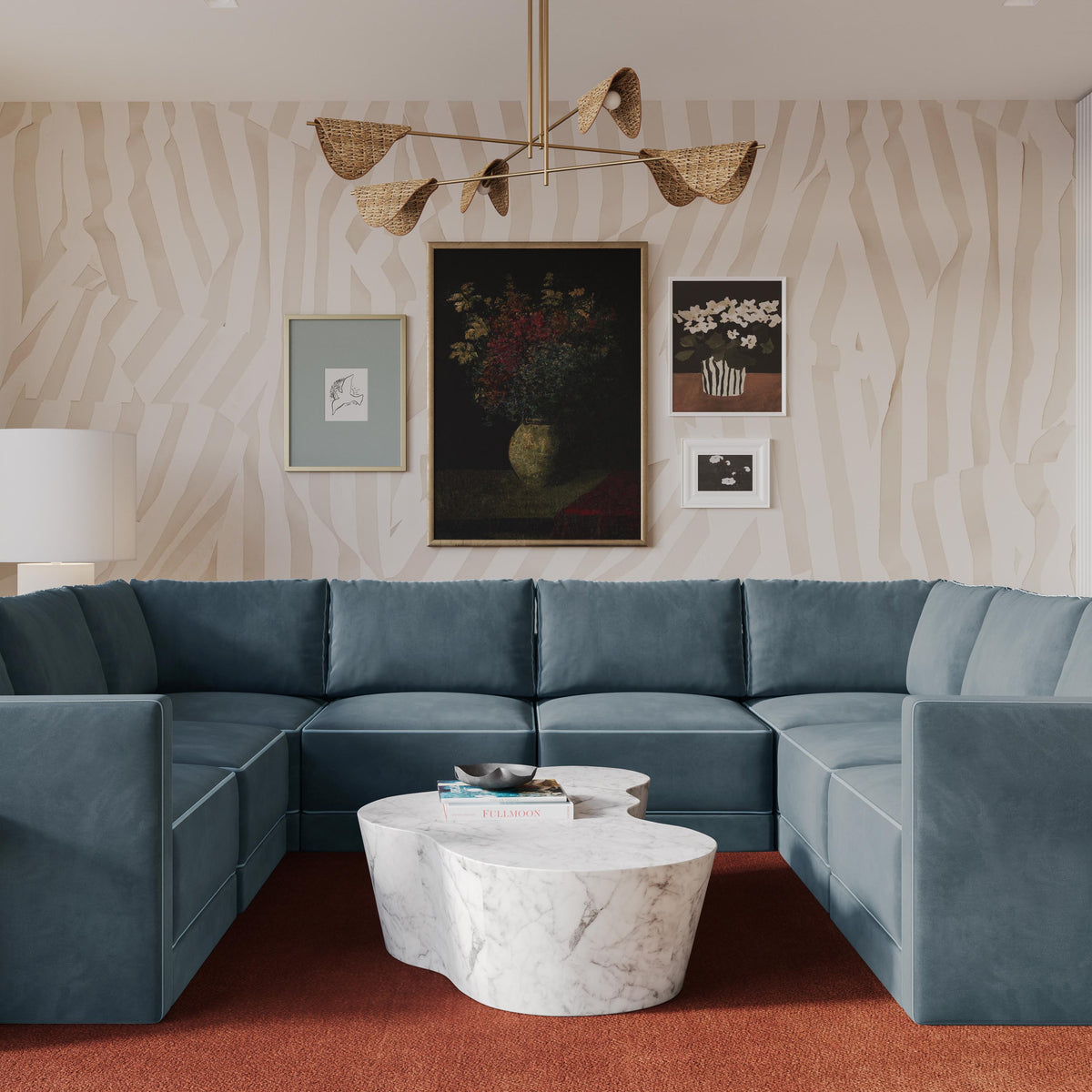 Willow 8 Piece Performance Velvet Modular Large U Sectional - Image 7