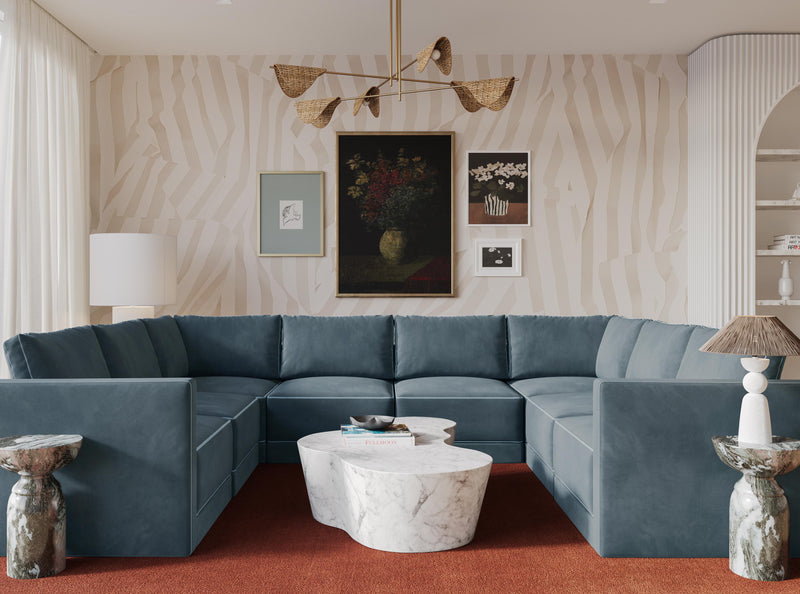 Willow 8 Piece Performance Velvet Modular Large U Sectional - Image 7