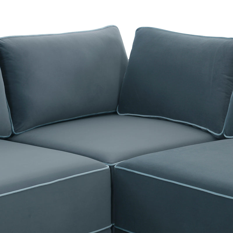 Willow 8 Piece Performance Velvet Modular Large U Sectional - Image 9