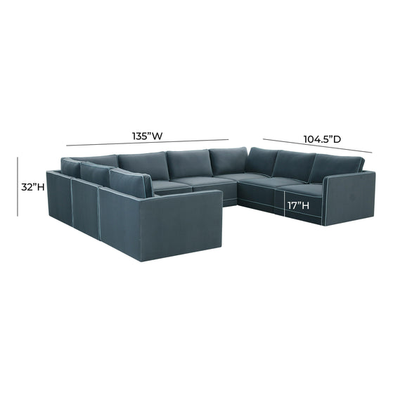 Willow 8 Piece Performance Velvet Modular Large U Sectional - Image 11