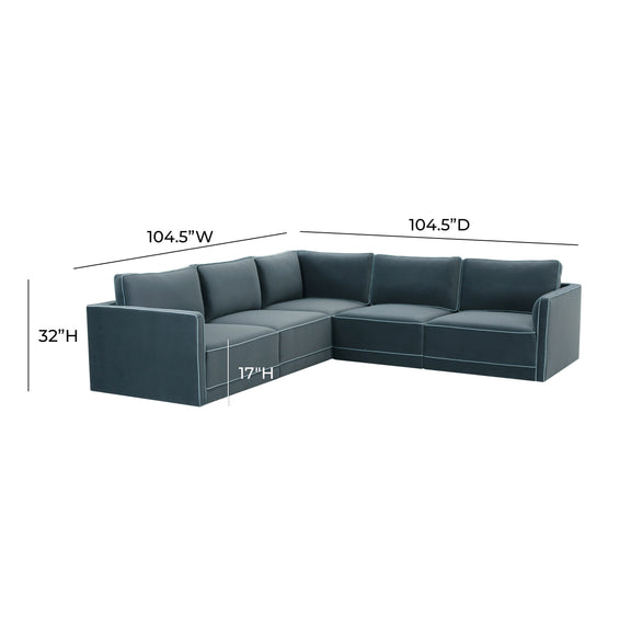 Willow 5 Piece Performance Velvet Modular L Sectional - Image 28