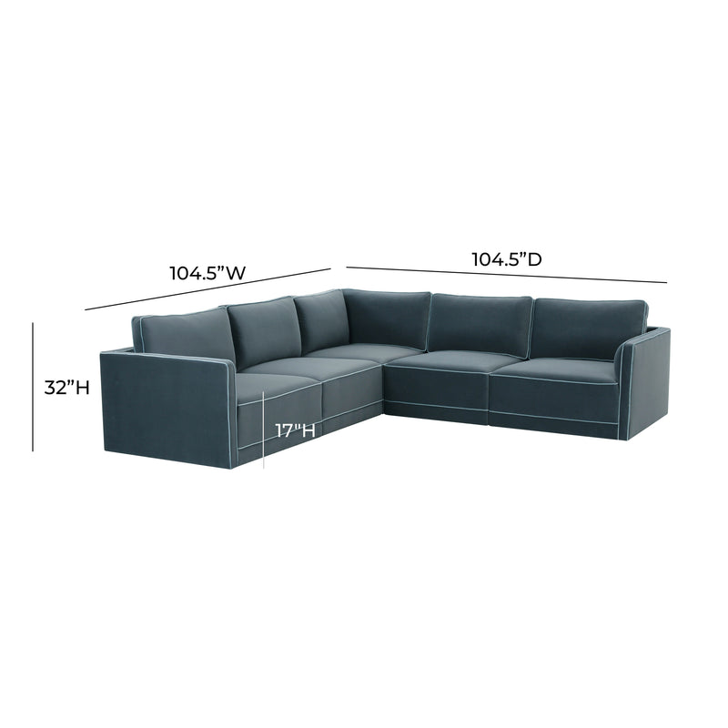 Willow 5 Piece Performance Velvet Modular L Sectional - Image 28