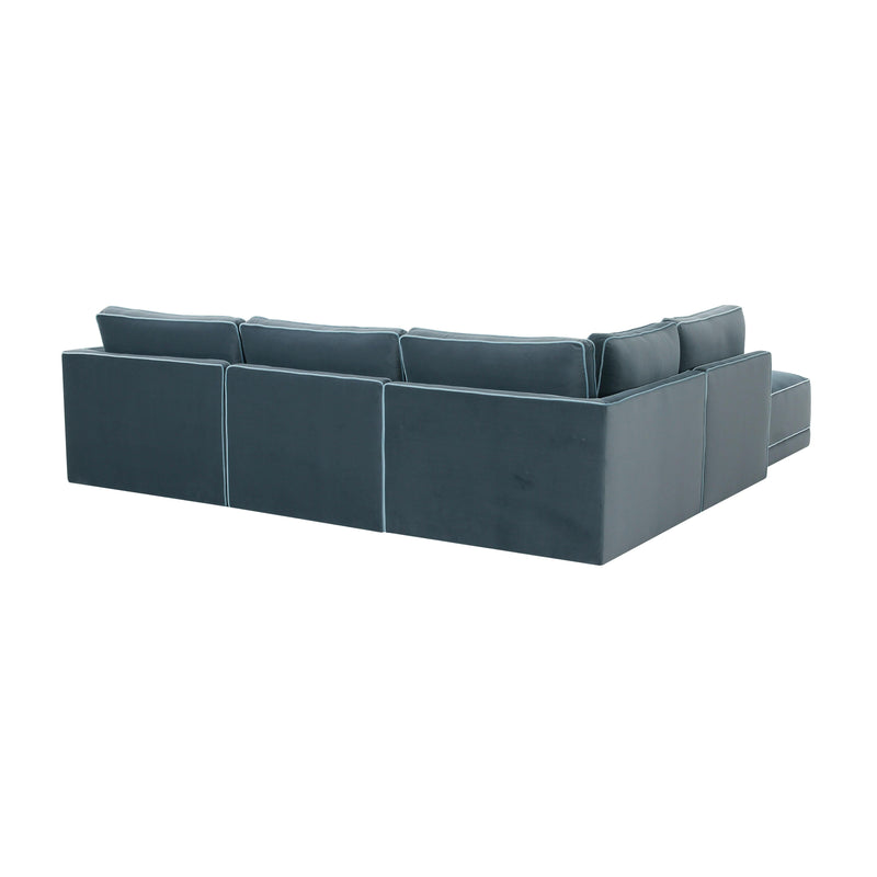 Willow 5 Piece Performance Velvet Modular Left Facing Sectional - Image 11