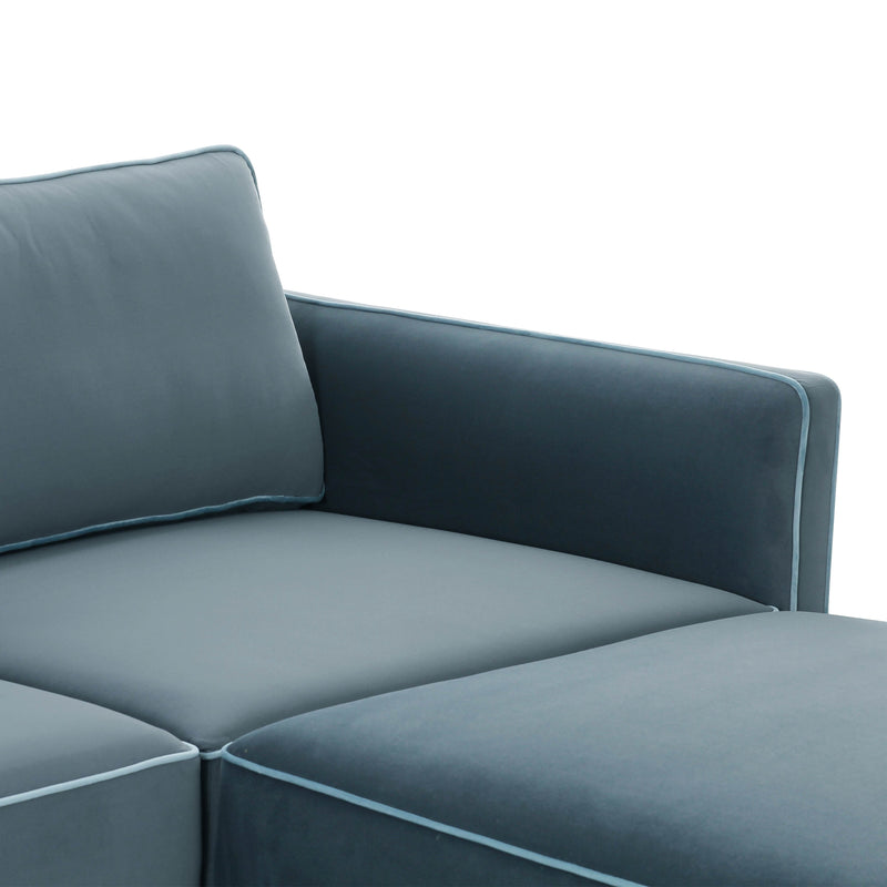 Willow 5 Piece Performance Velvet Modular Right Facing Sectional - Image 11