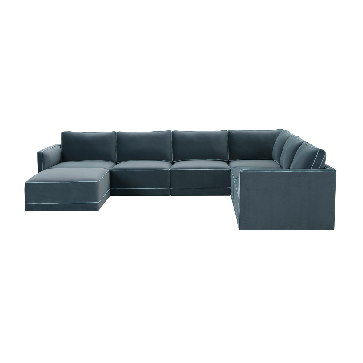 Willow 7 Piece Performance Velvet Modular Large Chaise Sectional - Image 7