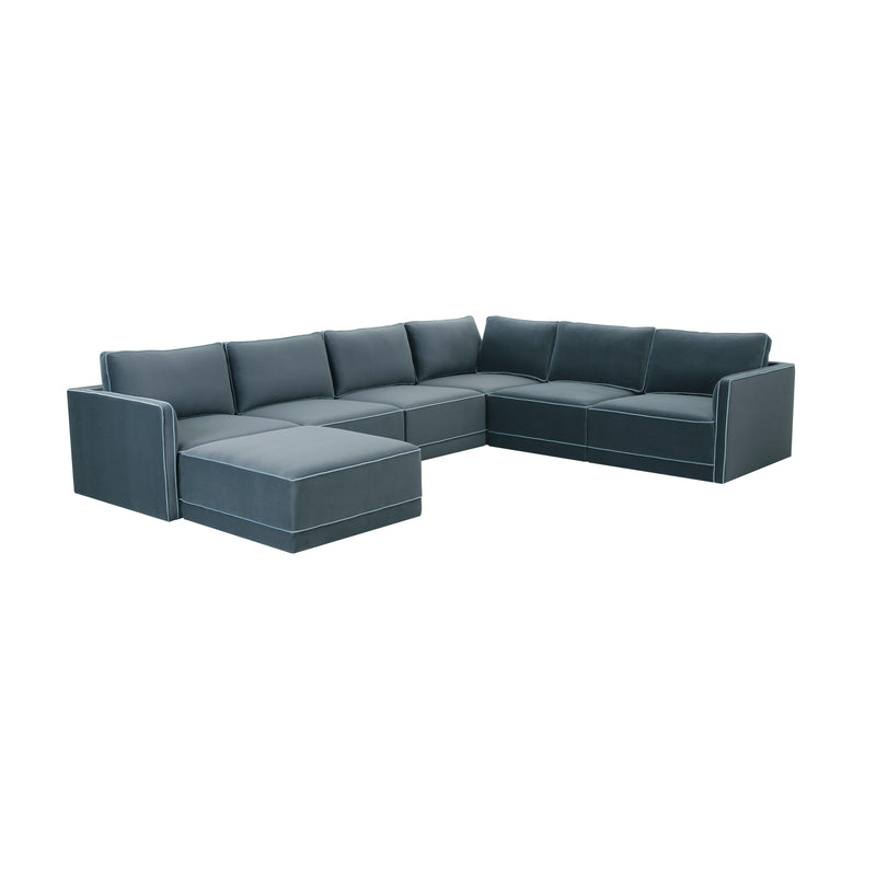 Willow 7 Piece Performance Velvet Modular Large Chaise Sectional - Image 9