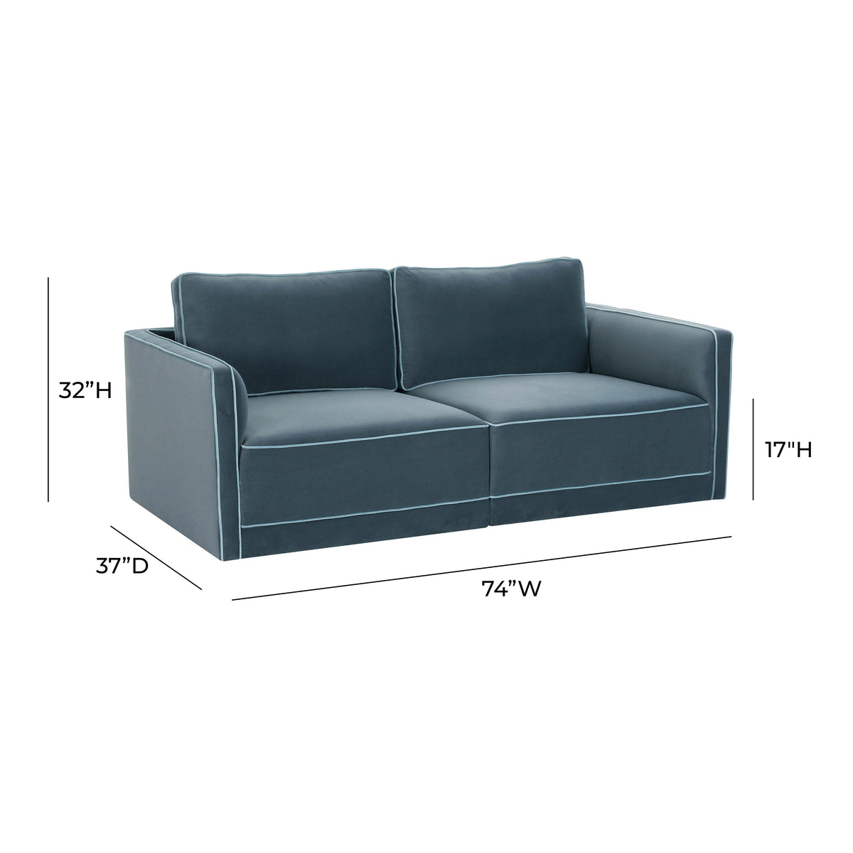 Willow 74" Performance Velvet Modular Loveseat - Image 29